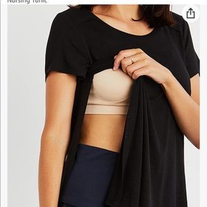 Jessica Simpson Nursing Top - Short Sleeve T-Shirt - Scoop Neck Nursing Tunic- S